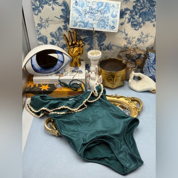 🆕 ZIMMERMANN KIDS 🧿 NWT Ginger Trim Frill 1PC, Teal Green - Sz 4Y - Picture 3 of 12